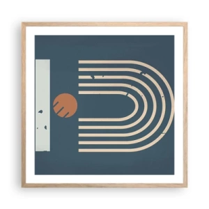 Affiche dans un chêne clair - Poster - Géométrie sur la grenade - 60x60 cm