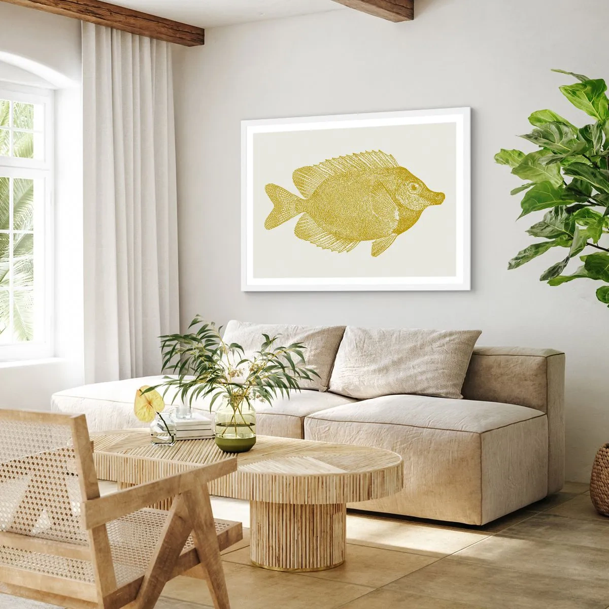 Affiche dans un cadre blanc - Poster - Du poisson et c'est tout - 70x50 cm
