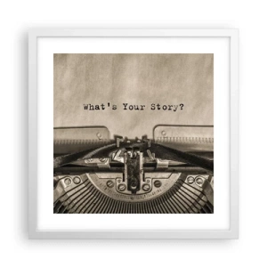 Affiche dans un cadre blanc - Poster - Réponds-moi - 40x40 cm