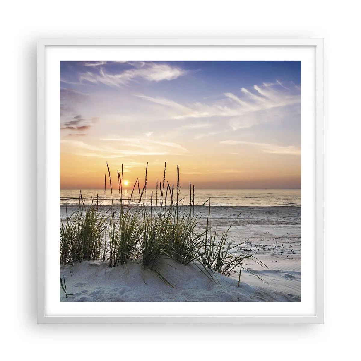 Affiche dans un cadre blanc - Poster - Regarde, pense, ressent - 60x60 cm