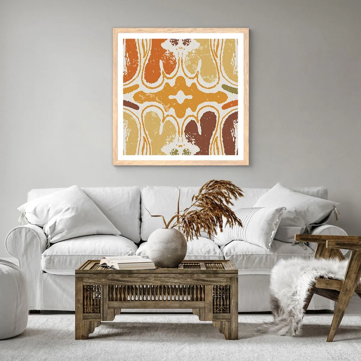 Affiche dans un chêne clair - Poster - Abstraction sentimentale - 30x30 cm