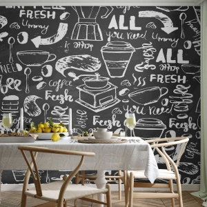 Papier peint sur mesure Standard Eco - Tout ce dont tu as besoin c'est… - La gastronomie, Mural, Graffiti