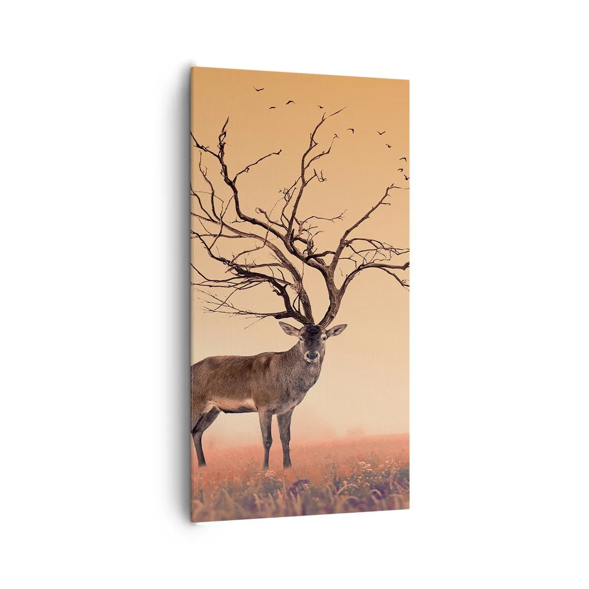 Impression sur toile - Image sur toile - Cerf de Pra - l'esprit éternel de la forêt - 65x120 cm