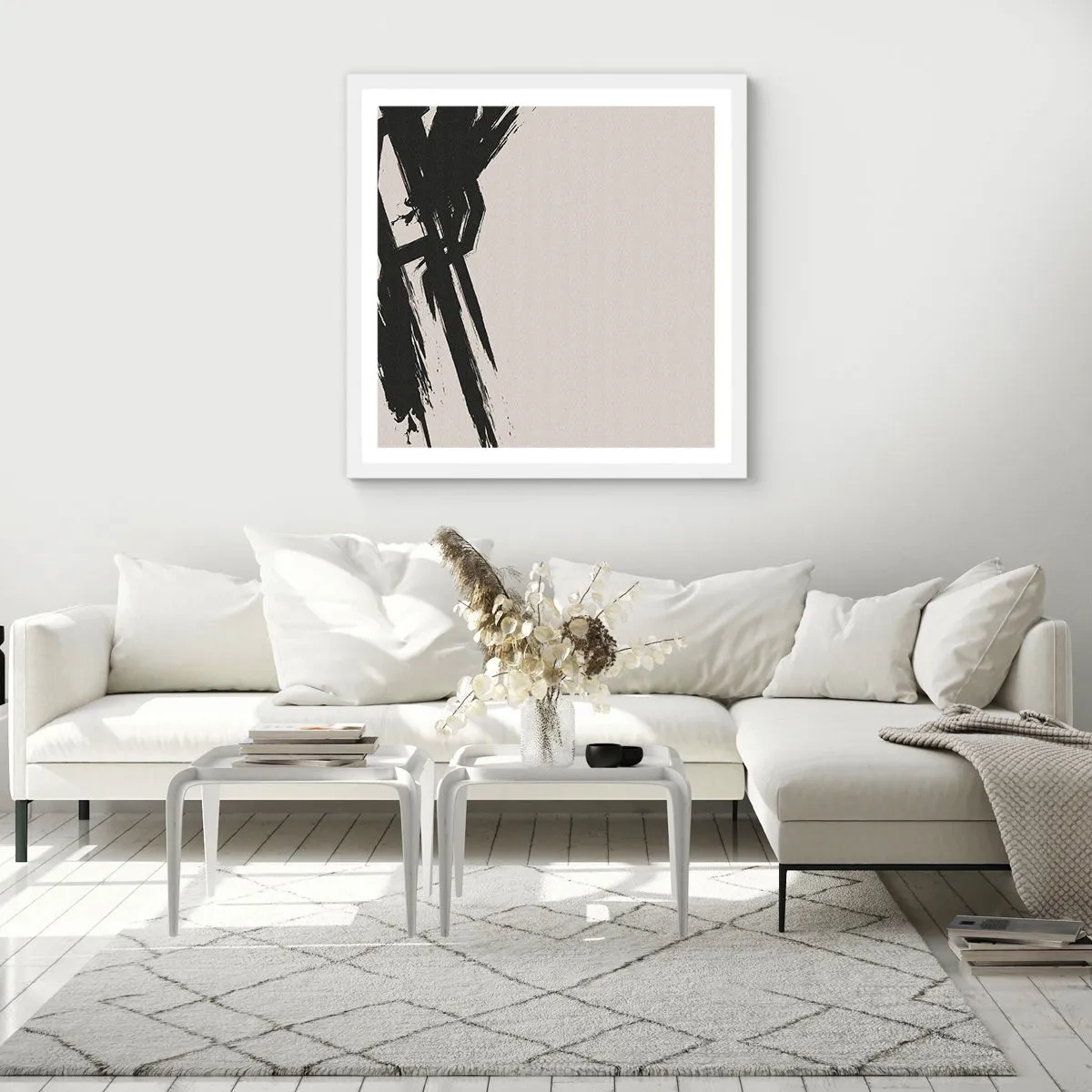 Affiche dans un cadre blanc - Poster - Ruée imparable - 30x30 cm