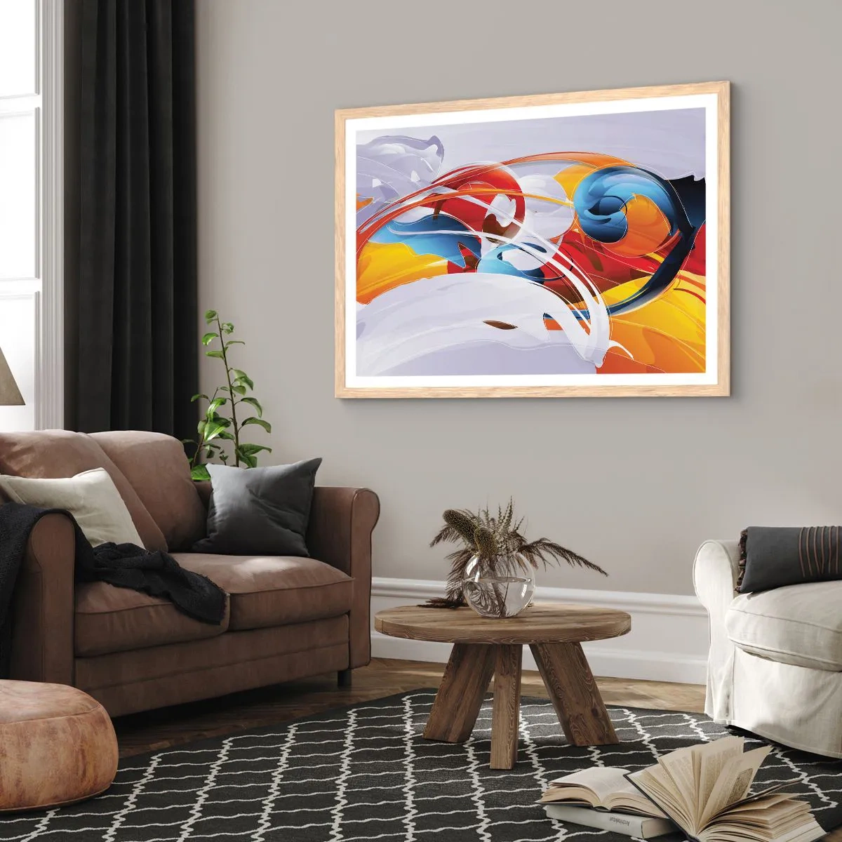 Affiche dans un chêne clair - Poster - La danse des éléments - 40x30 cm