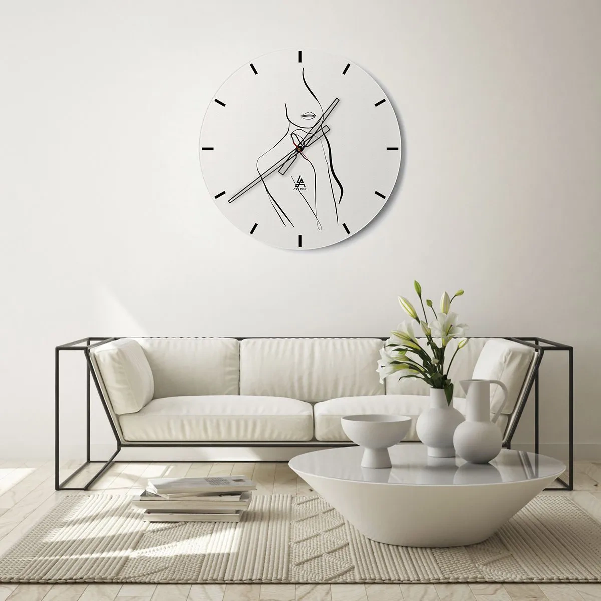 Horloge murale - Pendule murale - Vague de mélancolie - 30x30 cm