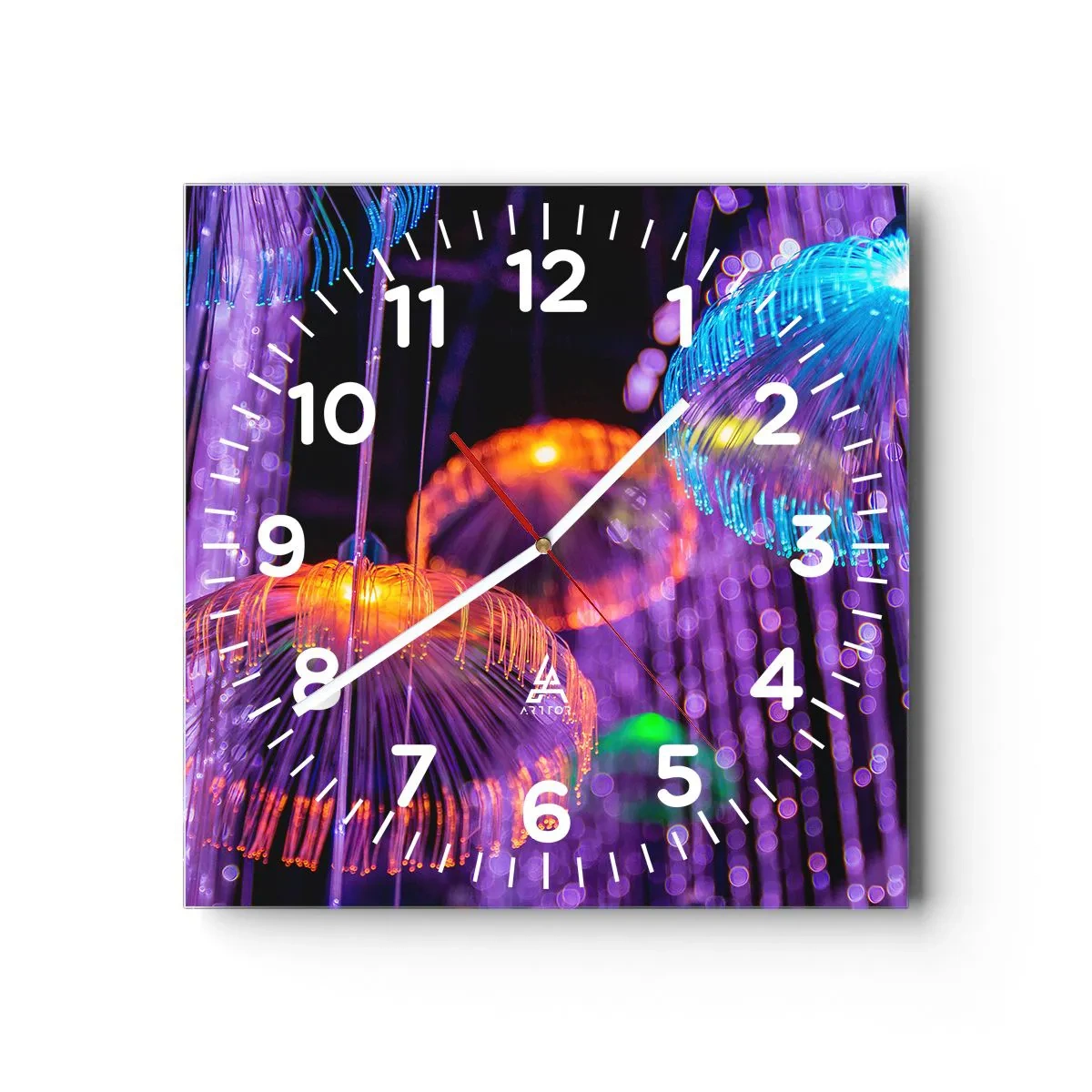 Horloge murale - Pendule murale - Fontaine lumineuse - 40x40 cm