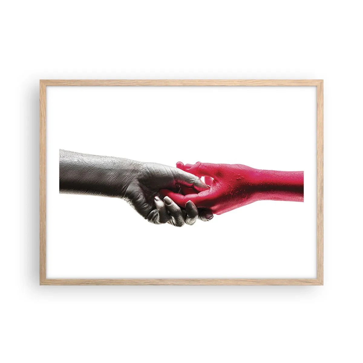 Affiche dans un chêne clair - Poster - Ensemble, bien que différents - 70x50 cm
