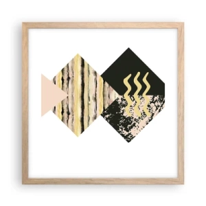 Affiche dans un chêne clair - Poster - Pas si simple - 40x40 cm