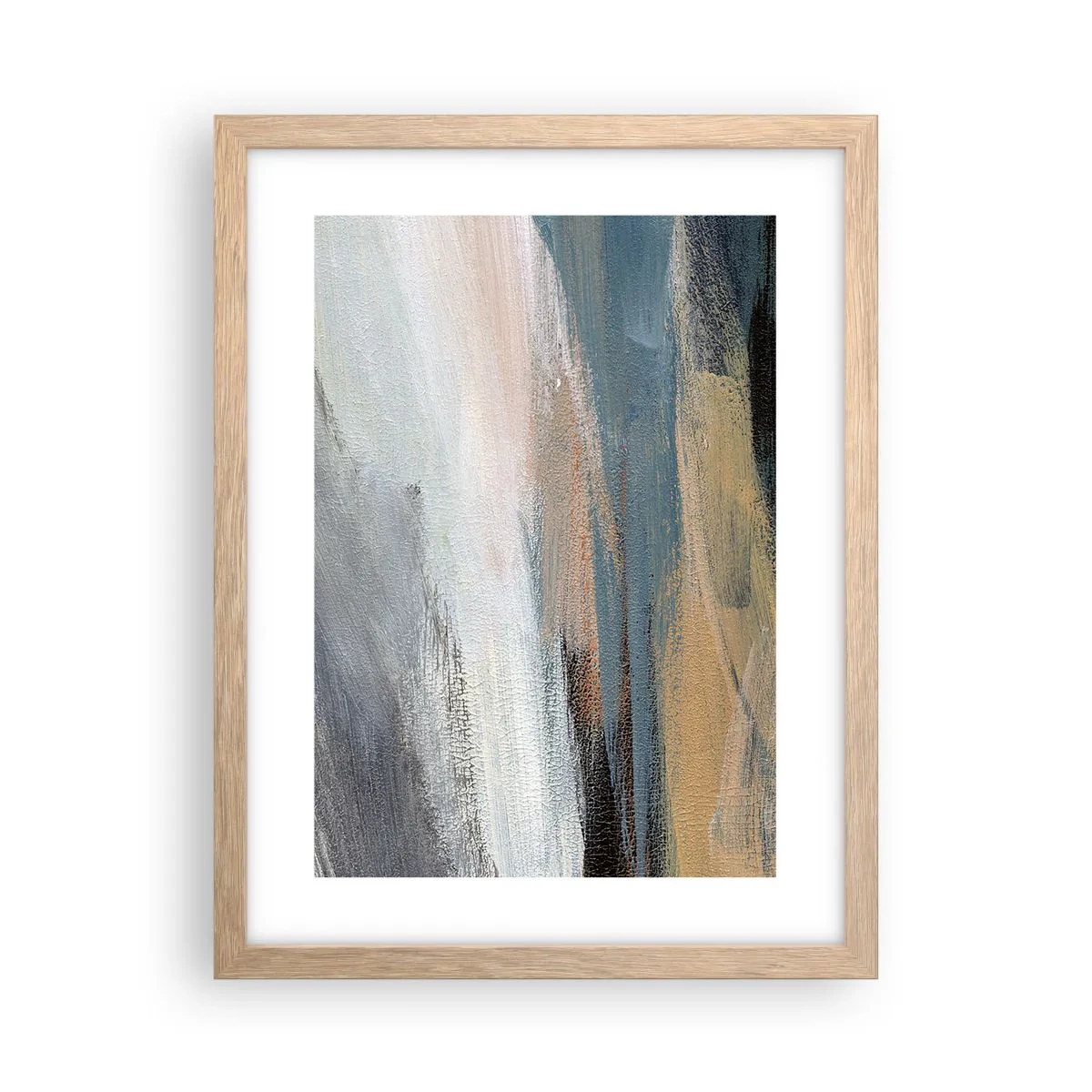 Affiche dans un chêne clair - Poster - Abstraction : paysage nordique - 30x40 cm