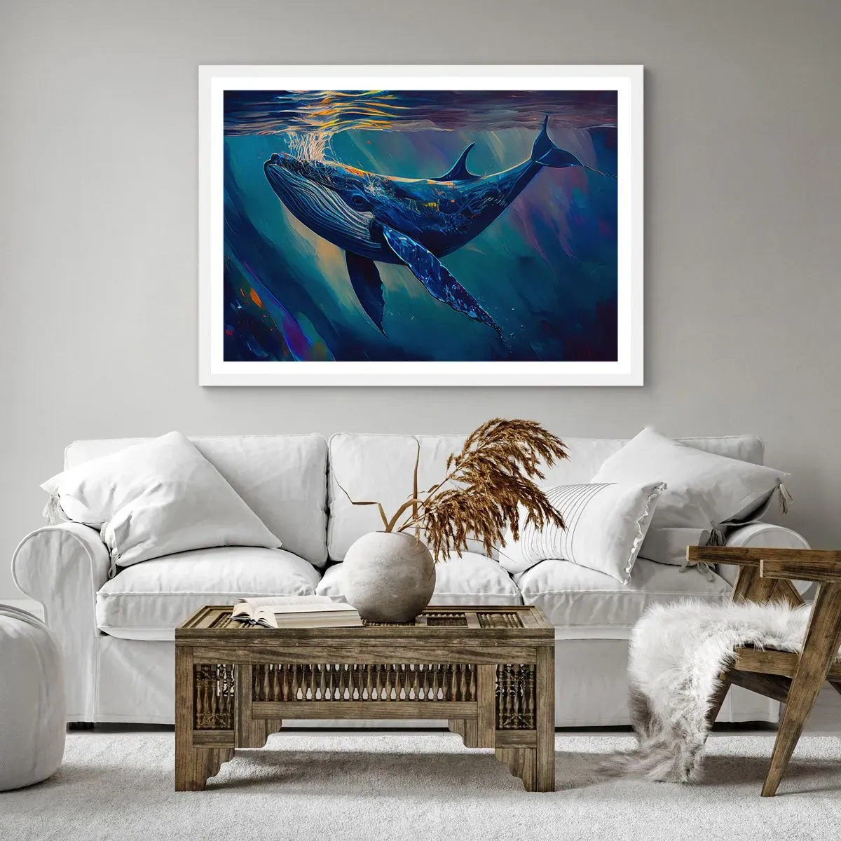 Affiche dans un cadre blanc - Poster - Bienvenue dans mon monde - 70x50 cm