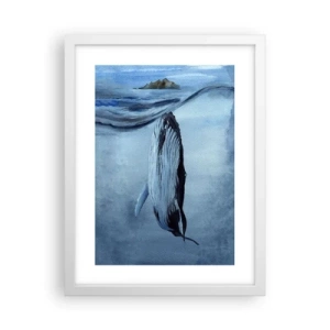 Affiche dans un cadre blanc - Poster - Deux mondes nordiques - 30x40 cm