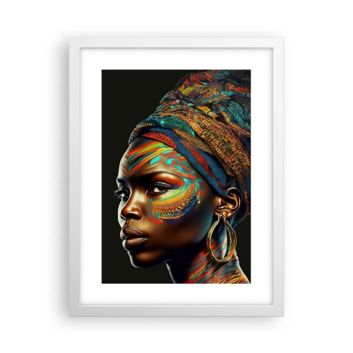 Affiche dans un cadre blanc - Poster - reine africaine - 30x40 cm