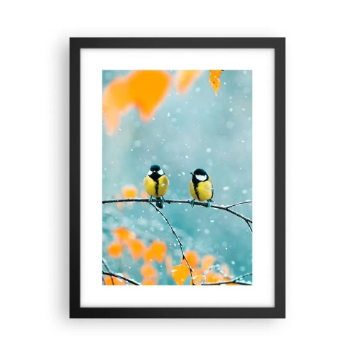 Affiche dans un cadre noir - Poster - Potins d'oiseaux - 30x40 cm