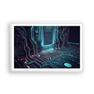 Affiche dans un cadre blanc - Poster - Je pense comme ça… - 91x61 cm