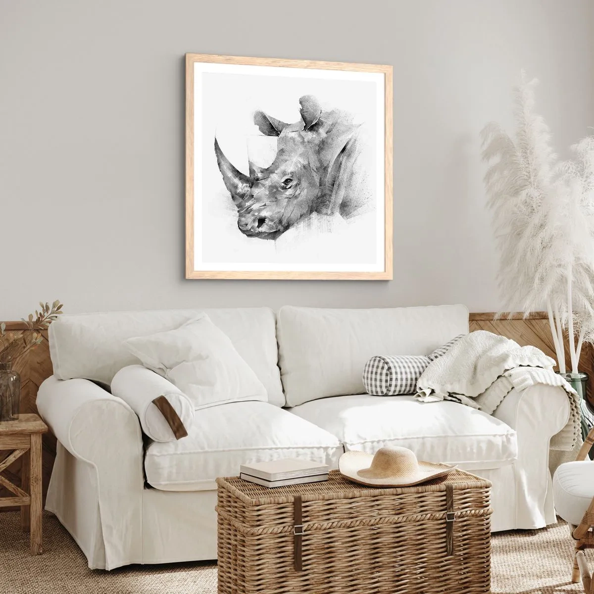 Affiche dans un chêne clair - Poster - Potrait africain - 30x30 cm