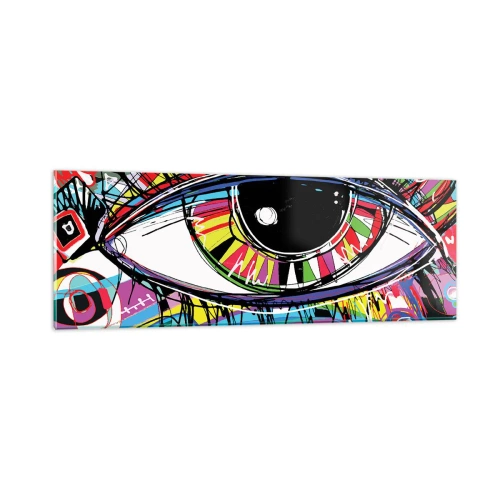 Impression sur verre - Image sur verre - Oeil coloré - âme colorée - 90x30 cm