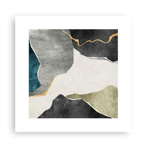 Affiche - Poster - Composition mosaïque avec un fil d'or - 30x30 cm