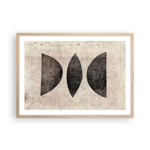 Affiche dans un chêne clair - Poster - Abstraction ethnique - 70x50 cm