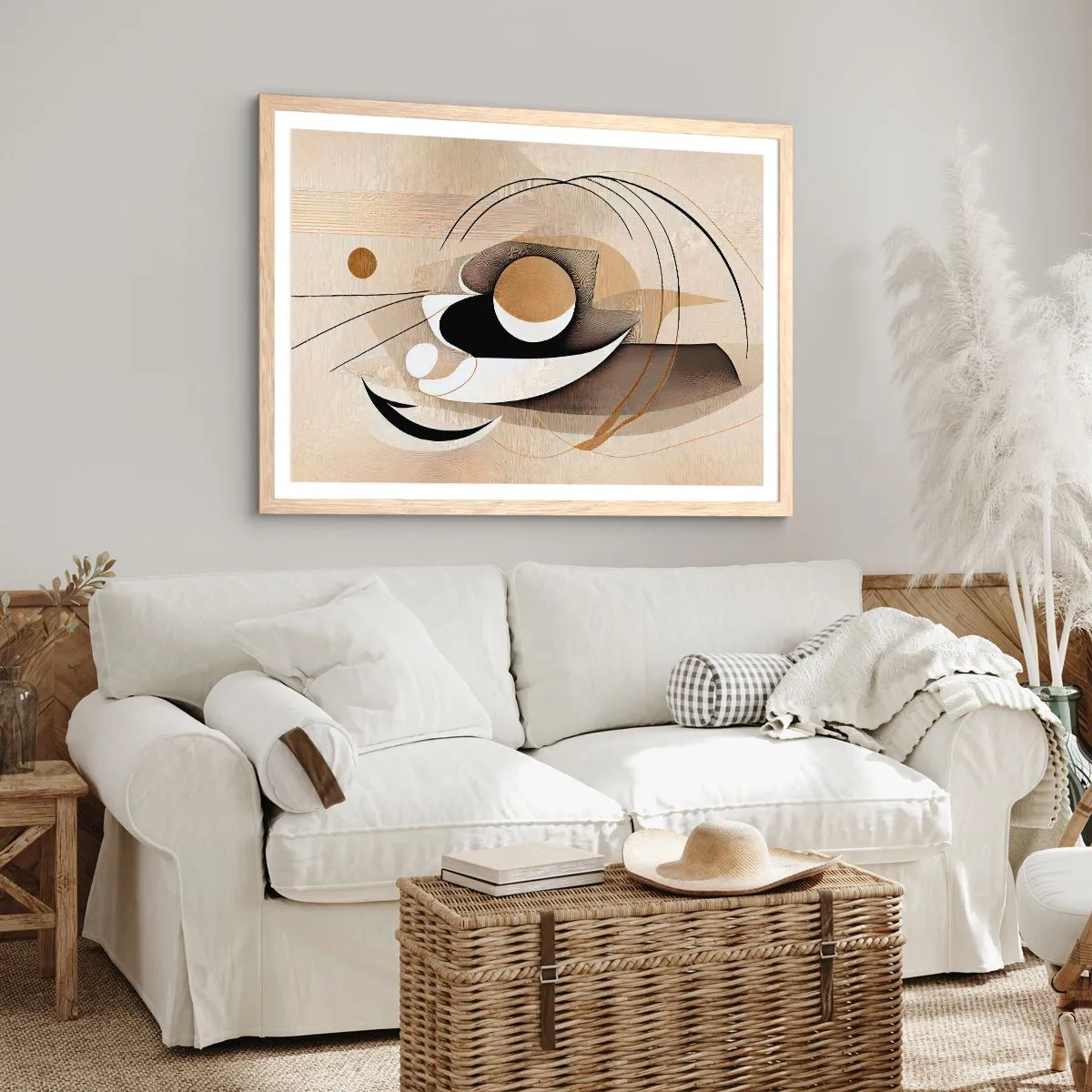 Affiche dans un chêne clair - Poster - Composition : l'essence des choses - 91x61 cm