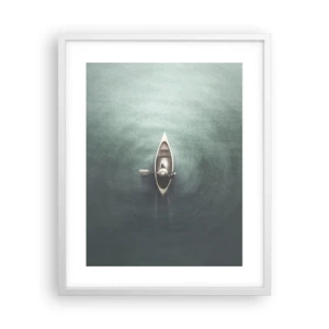 Affiche dans un cadre blanc - Poster - À travers le lac de la lune - 40x50 cm