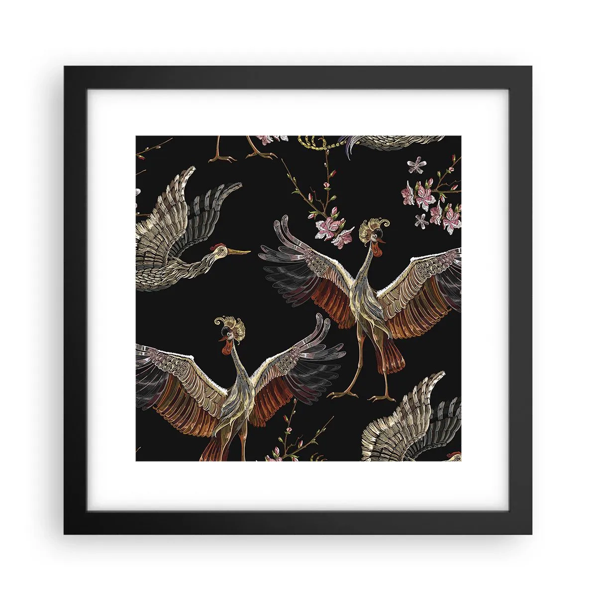 Affiche dans un cadre noir - Poster - Un oiseau de conte de fées - 30x30 cm