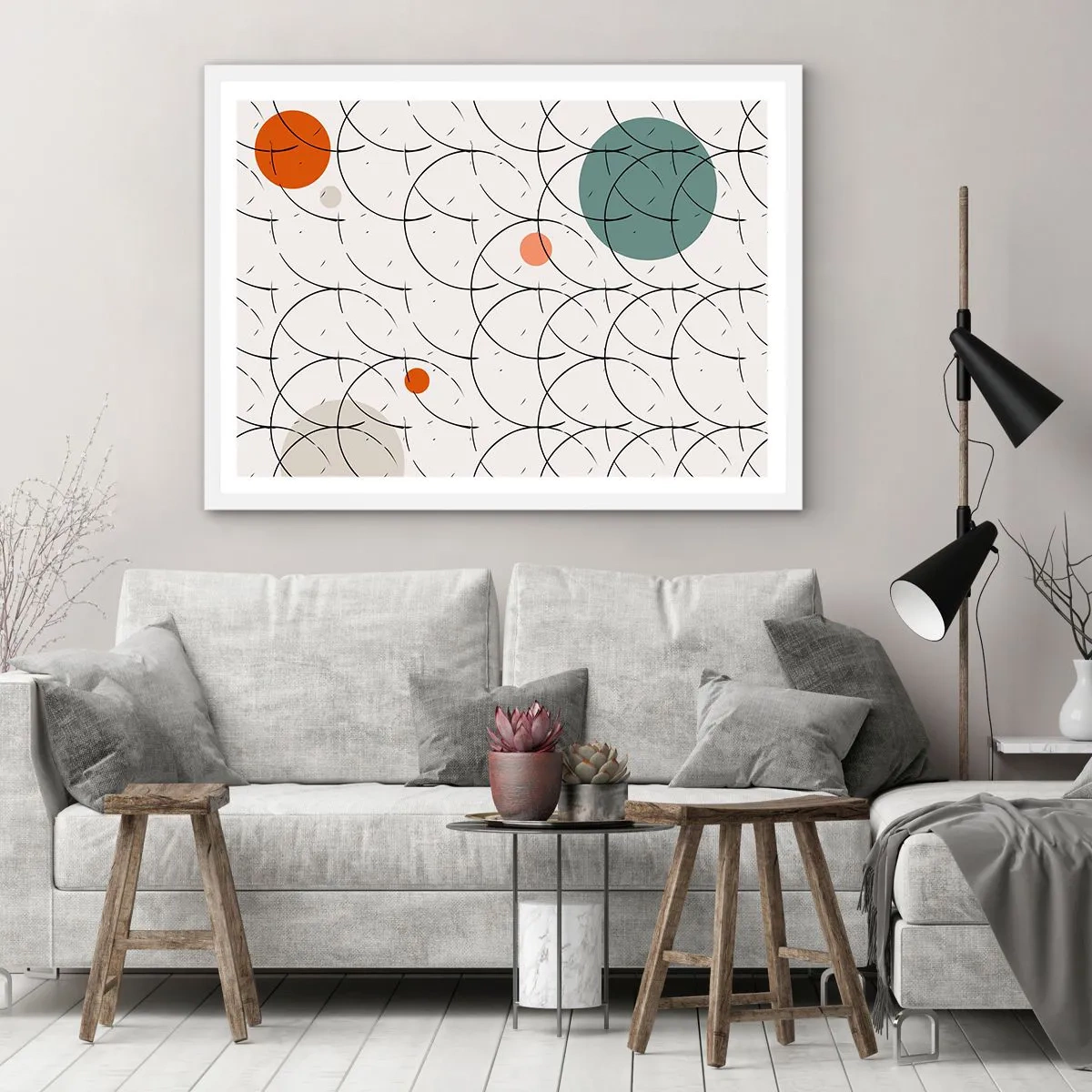 Affiche dans un cadre blanc - Poster - Dans l'esprit pop art - 100x70 cm