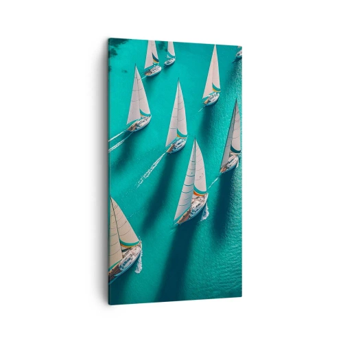 Impression sur toile - Image sur toile - Dans une compétition avec le vent - 45x80 cm