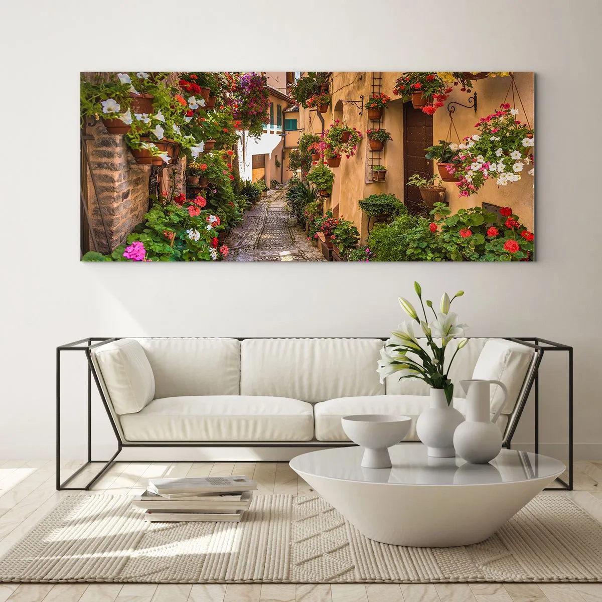 Impression sur verre - Image sur verre - Ruelle italienne - 100x40 cm