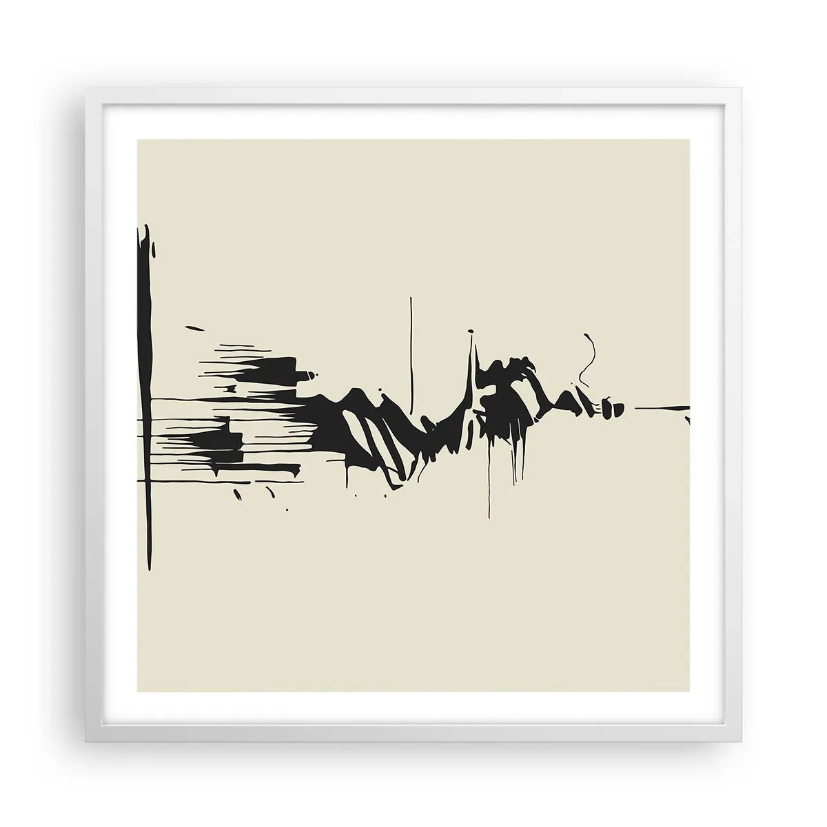Affiche dans un cadre blanc - Poster - Abstraction hâtive - 60x60 cm