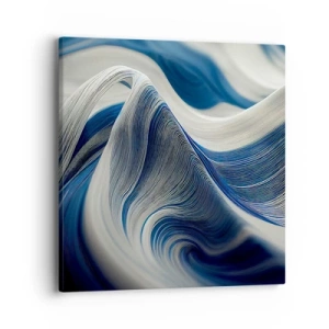 Impression sur toile - Image sur toile - La fluidité du bleu et du blanc - 40x40 cm