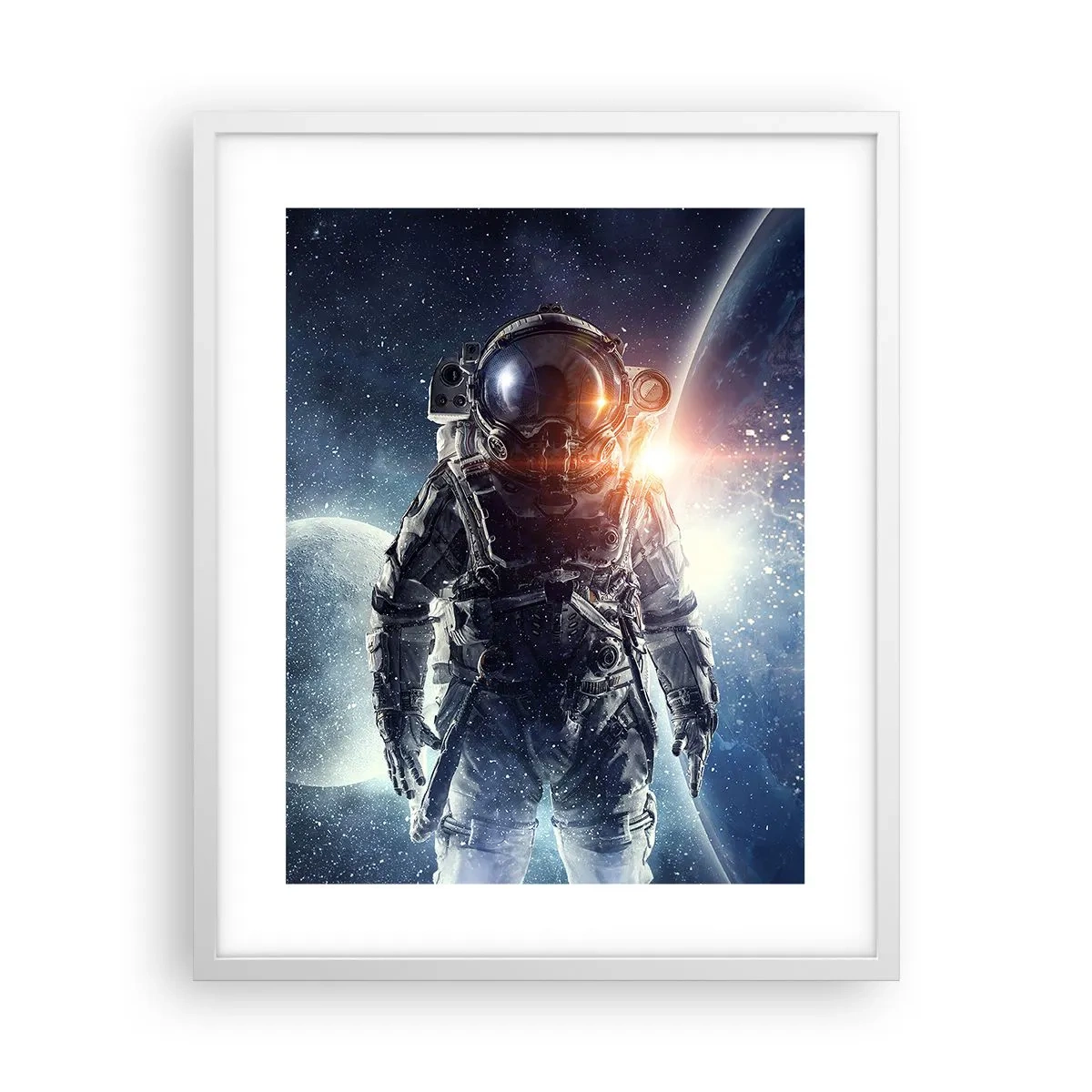 Affiche dans un cadre blanc - Poster - Aventure spatiale - 40x50 cm