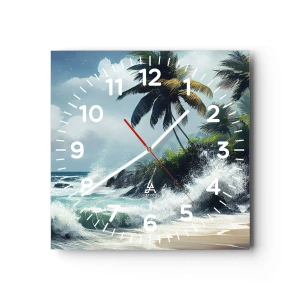 Horloge murale - Pendule murale - Sur une côte tropicale - 30x30 cm