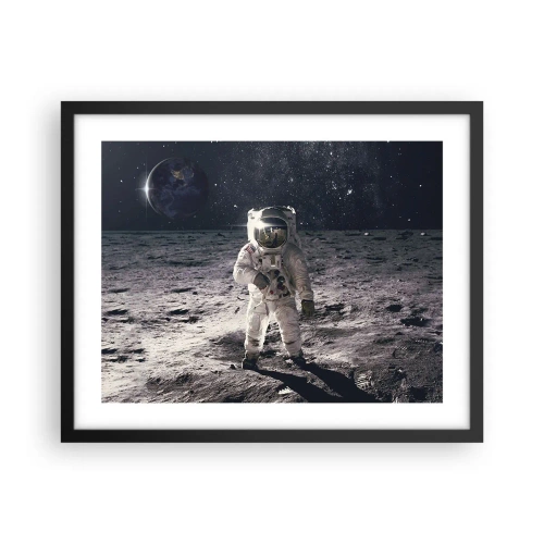 Affiche dans un cadre noir - Poster - Salutations de la lune - 50x40 cm