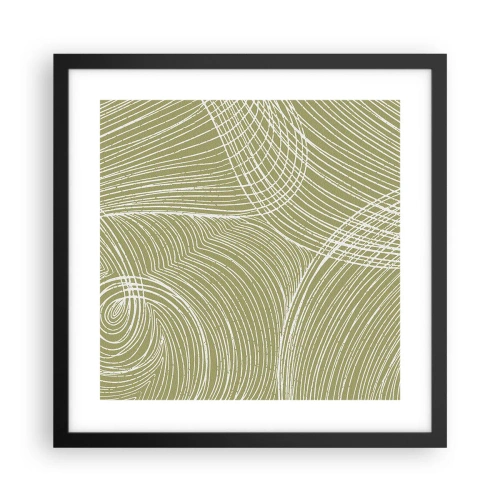 Affiche dans un cadre noir - Poster - Abstraction complexe de blanc - 40x40 cm