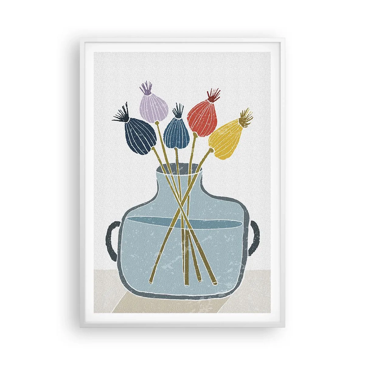 Affiche dans un cadre blanc - Poster - Comme s'il avait semé des graines de pavot - 70x100 cm