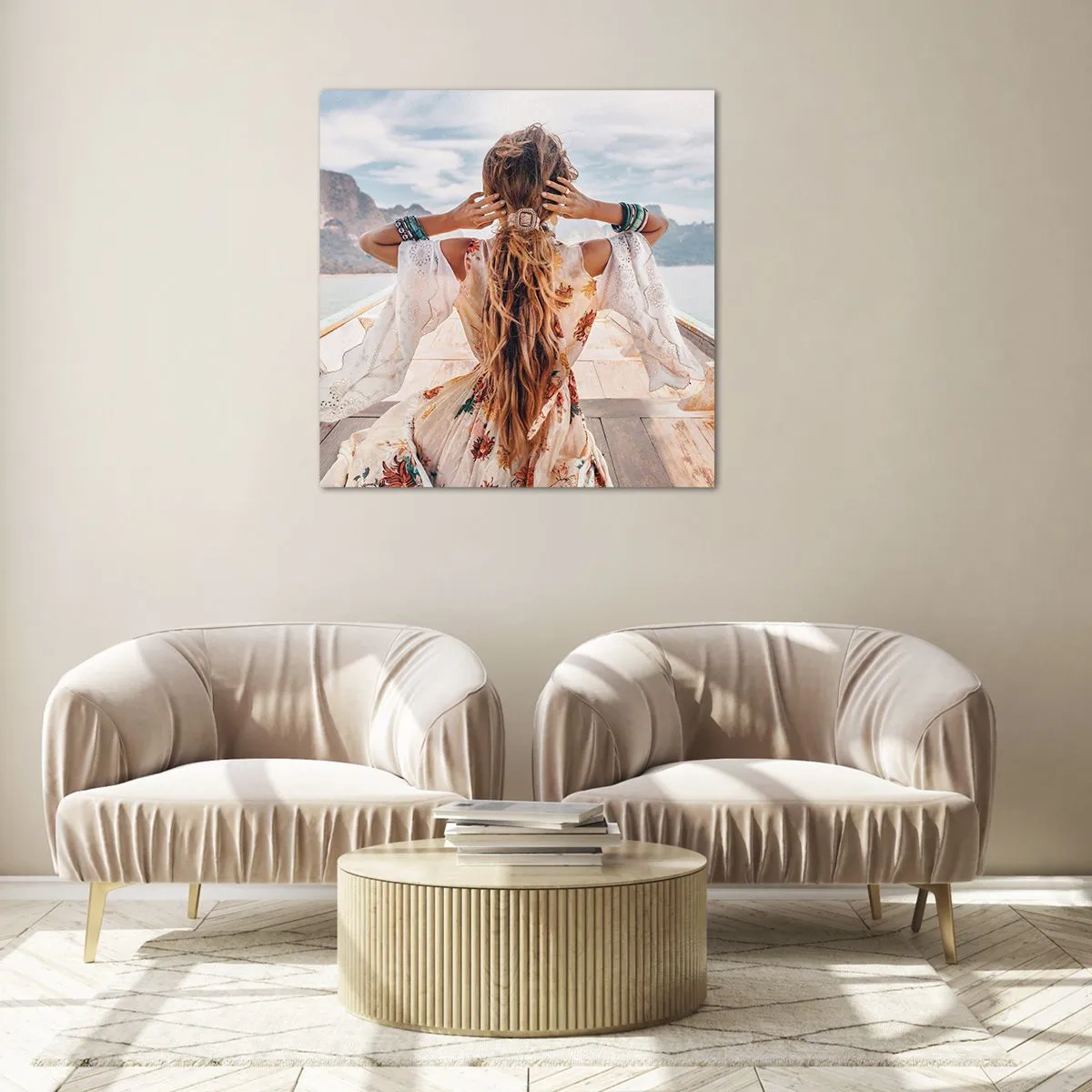 Impression sur verre - Image sur verre - En route vers le bonheur - 40x40 cm