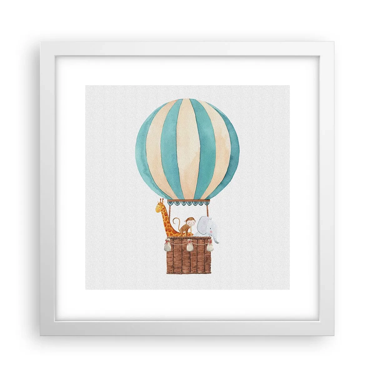 Affiche dans un cadre blanc - Poster - Voyage fantastique - 30x30 cm