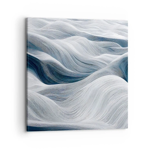 Impression sur toile - Image sur toile - Vagues blanches et bleues - 70x70 cm
