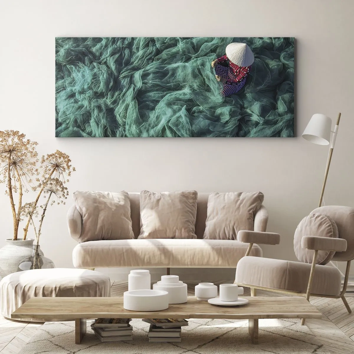 Impression sur toile - Image sur toile - Dans une mer de filet - 100x40 cm