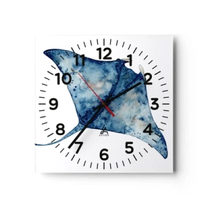 Horloge murale - Pendule murale - La vie en bleu - 30x30 cm