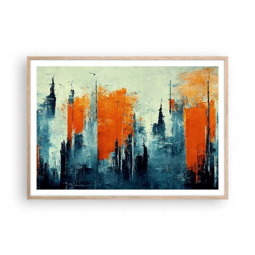 Affiche dans un chêne clair - Poster - Paysage moderne - 100x70 cm