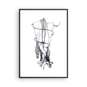 Affiche dans un cadre noir - Poster - Étude du touché - 70x100 cm