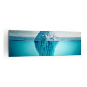 Impression sur toile - Image sur toile - Un iceberg visible au-dessus et au-dessous de la surface de l'eau - 160x50cm - Reine de Glace - Décoration murale moderne pour le salon et la chambre ARTTOR
