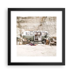 Affiche dans un cadre noir - Poster - Il est temps de commencer le voyage - 30x30 cm