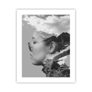 Affiche - Poster - Portrait de montagnes et nuages - 40x50 cm
