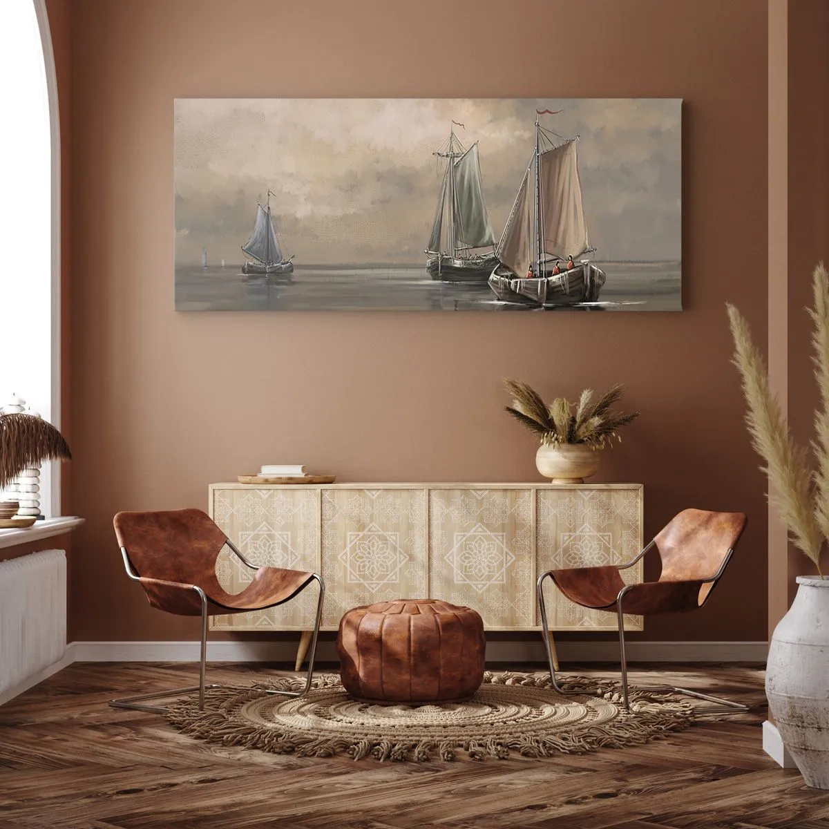 Impression sur toile - Image sur toile - Le retour des marins - 100x40 cm