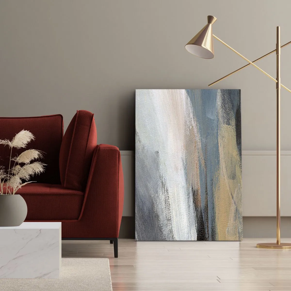 Impression sur toile - Image sur toile - Abstraction : paysage nordique - 65x120 cm