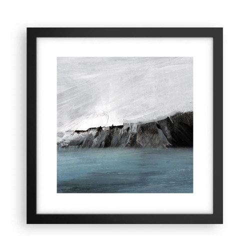 Affiche dans un cadre noir - Poster - Eau – terre : choc des éléments - 30x30 cm