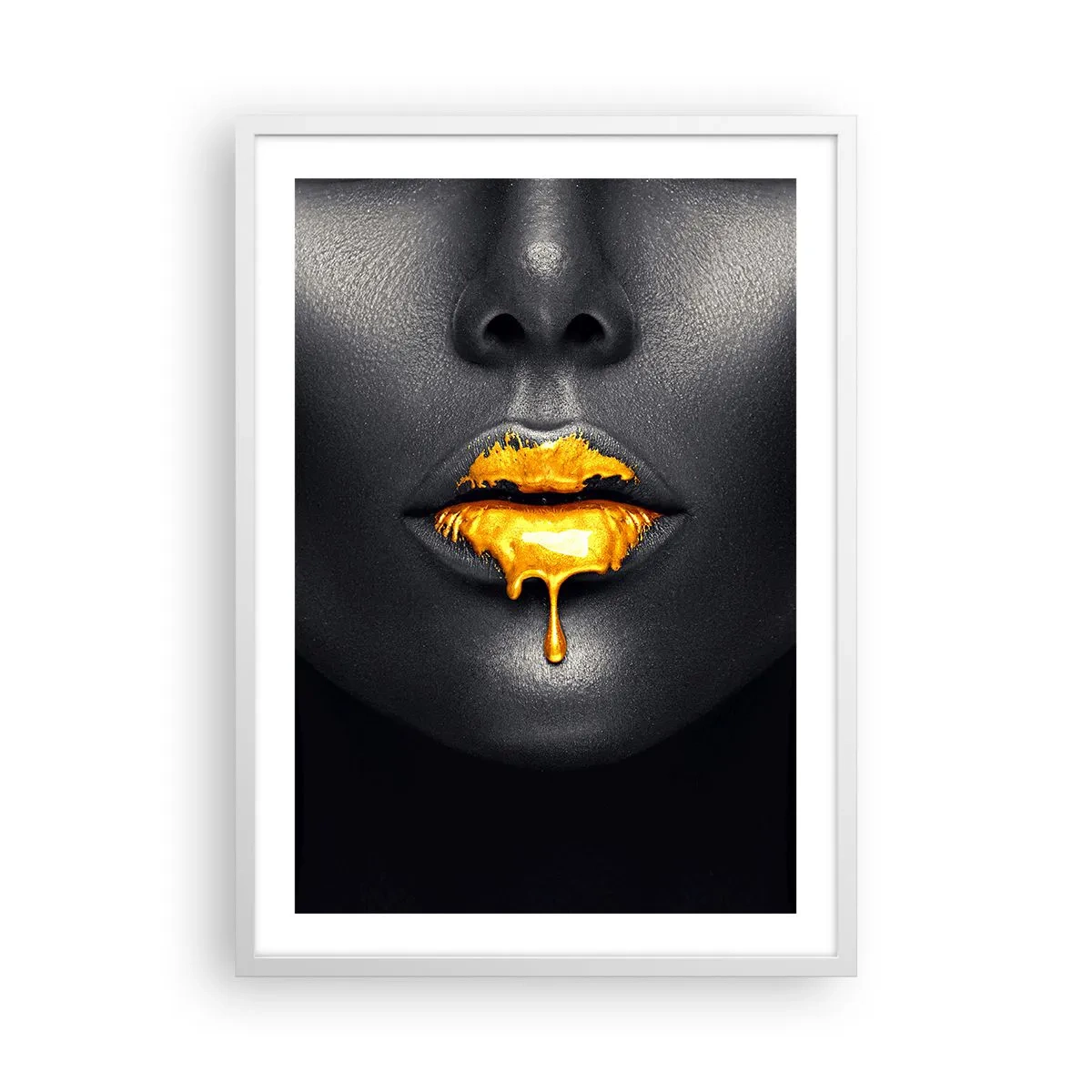 Affiche dans un cadre blanc - Poster - Bouche d'or - 50x70 cm
